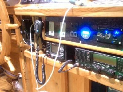 Wheelhouse instrument and switch panel installations on a pinisi liveaboard vessel